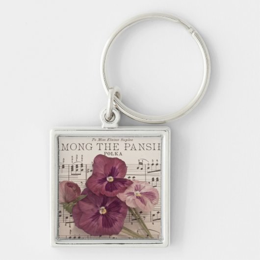 Onder de Pansies Sleutelhanger (Voorkant)