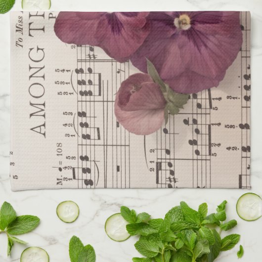 Onder de Pansies Theedoek (Gevouwen)