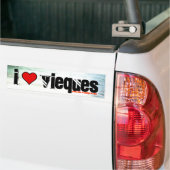 Onder de pier in Esperanza, hart, ik, kijkers... Bumpersticker (Op Truck)