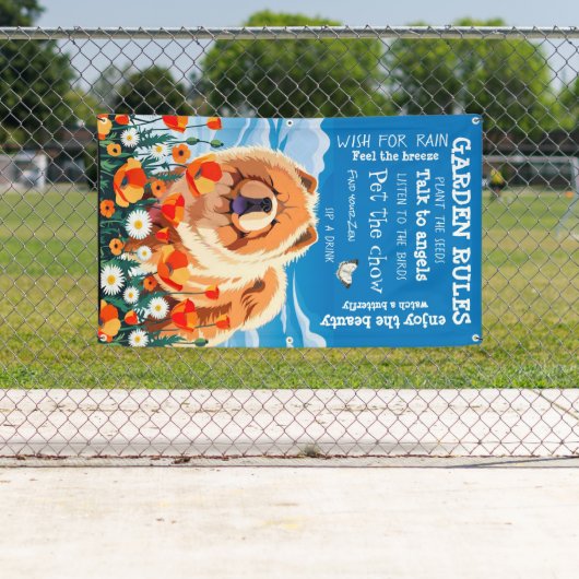 ONDER DE POPPIES chow tuinbanner 3'x5' Spandoek (Insitu)