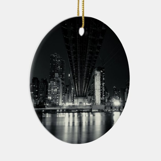 Onder de QueensBoro Bridge - NYC Keramisch Ornament (Rechts)