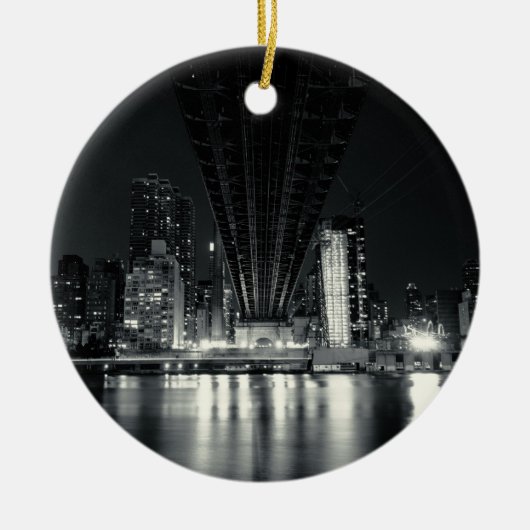 Onder de QueensBoro Bridge - NYC Keramisch Ornament (Voorkant)
