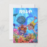 Onder de RSVP-kaart van de partij Zee