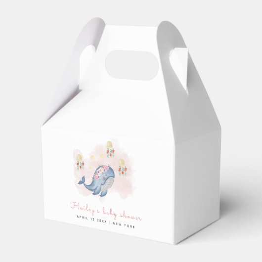 Onder de See Sweet Whale Floral Baby shower Bedankdoosjes (Voorkant Zijde)