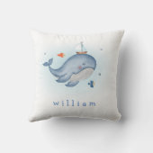 Onder de See Whale Boat Boy kwekerij Kussen (Achterkant)