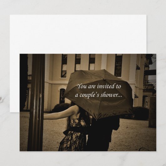 Onder de showuitnodiging van paraplu's kaart (Voorkant / Achterkant)