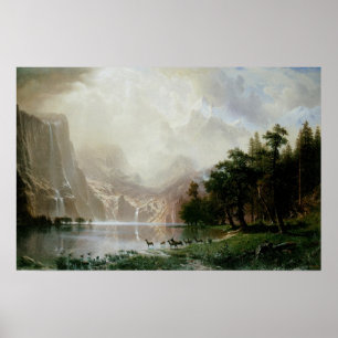 Onder de Sierra Nevada-bergen door Bierstadt Poster