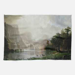 Onder de Sierra Nevada-bergen door Bierstadt Theedoek