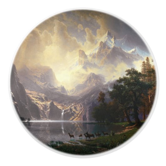 Onder de Sierra Nevada, Californië, Bierstadt Art Keramische Knop (Voorkant)