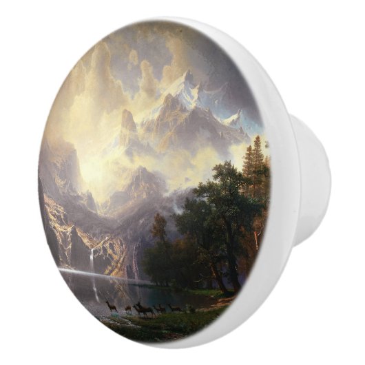 Onder de Sierra Nevada, Californië, Bierstadt Art Keramische Knop (Rechts)