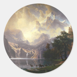 Onder de Sierra Nevada, Californië, Bierstadt Art Ronde Sticker
