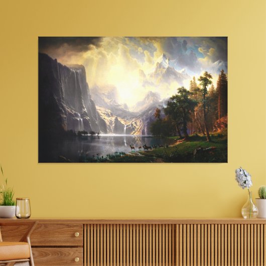 Onder de Sierra Nevada door Albert Bierstadt Canvas Afdruk (Insitu (Woonkamer))