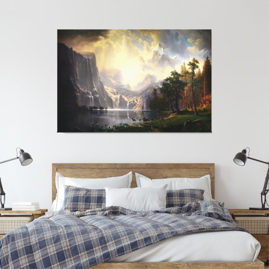 Onder de Sierra Nevada door Albert Bierstadt Canvas Afdruk (Insitu (Slaapkamer))