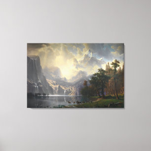 Onder de Sierra Nevada door Albert Bierstadt Canvas Afdruk