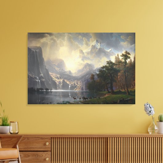 Onder de Sierra Nevada door Albert Bierstadt Canvas Afdruk (Insitu (Woonkamer))