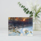 Onder de sneeuwomhulde takken briefkaart (Staand voorkant)