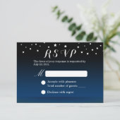 Onder de Stars Beach Wedding RSVP Kaartje (Staand voorkant)
