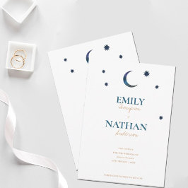 Onder de Stars Blue Moon Chic Typography Wedding Save The Date