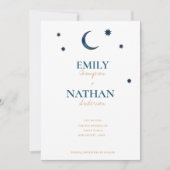 Onder de Stars Blue Moon Chic Typography Wedding Save The Date (Voorkant)