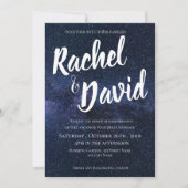 Onder de Stars Blue Night Sky Typography Wedding (Voorkant)