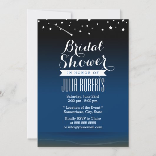Onder de Stars Bridal Shower Invitations Kaart (Voorkant)