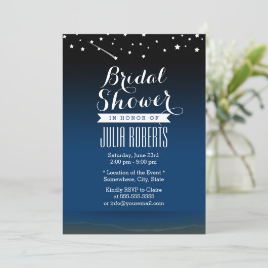 Onder de Stars Bridal Shower Invitations Kaart (Staand voorkant)