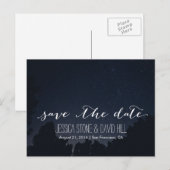 Onder de Stars Elegant Wedding Save the Date Aankondigingskaart (Voorkant / Achterkant)
