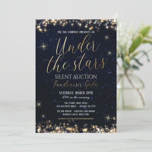 Onder de Stars Fundraiser Gala uitnodiging (Staand voorkant)