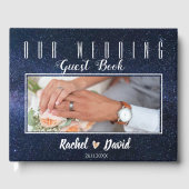 Onder de Stars Galaxy Night Sky Foto Wedding Gastenboek (Voorkant)