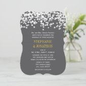 Onder de Stars Gray Yellow Modern Wedding Invites Kaart (Staand voorkant)