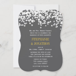 Onder de Stars Gray Yellow Modern Wedding Invites Kaart