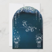 Onder de Stars Mason Jar Floral Farmhouse Wedding Kaart (Achterkant)