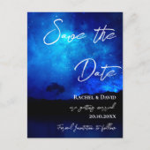 Onder de Stars Night Sky Wedding Save the Date Briefkaart (Voorkant)