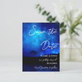 Onder de Stars Night Sky Wedding Save the Date Briefkaart (Staand voorkant)