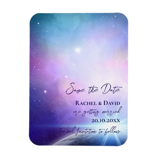 Onder de Stars Night Sky Wedding Save the Date Magneet (Verticaal)