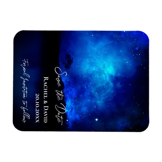 Onder de Stars Night Sky Wedding Save the Date Magneet (Horizontaal)