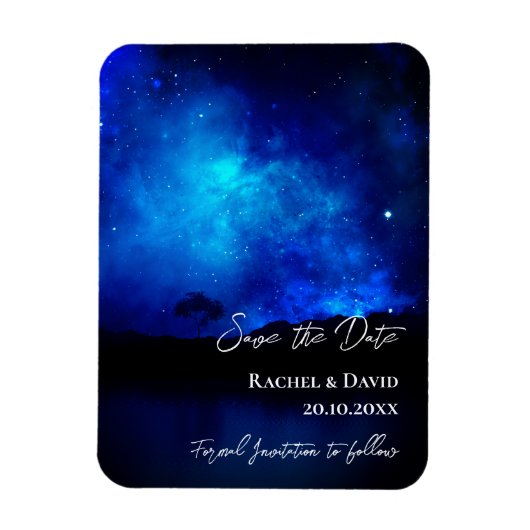Onder de Stars Night Sky Wedding Save the Date Magneet (Verticaal)