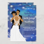 Onder de Stars Sky Sepia African American Wedding Kaart (Voorkant / Achterkant)