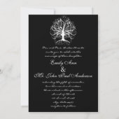 Onder de Stars Tree Black Wedding Invitation Kaart (Achterkant)