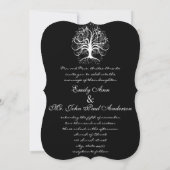 Onder de Stars Tree Black Wedding Invitation Kaart (Achterkant)