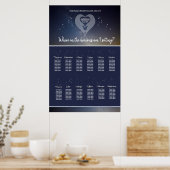 Onder de Stars Wedding Seating Chart Poster (Keuken)