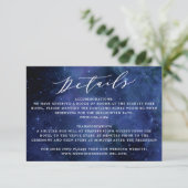 Onder de sterren Astronomie Ruimte bruiloft detail Informatiekaartje (Staand voorkant)