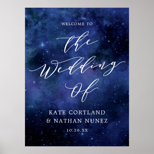 Onder de sterren Astronomie Ruimte bruiloft welkom Poster (Voorkant)