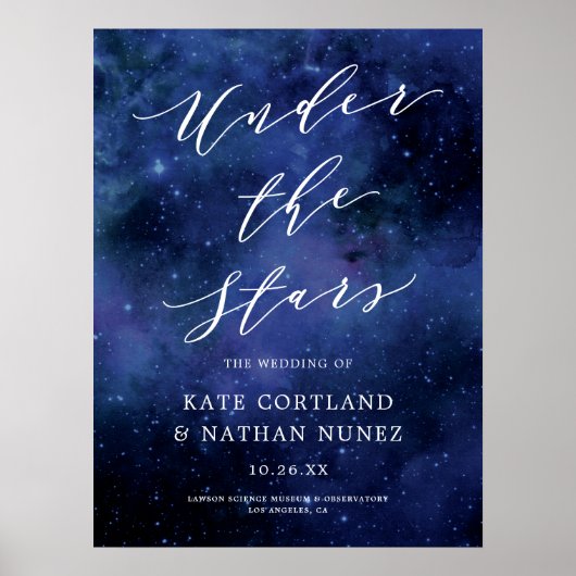 Onder de sterren Astronomy Space Night Wedding Sig Poster (Voorkant)