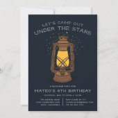 Onder de sterren | Camping Birthday Party Invite Kaart (Voorkant)