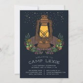 Onder de sterren | Camping Birthday Party Invite Kaart (Voorkant)