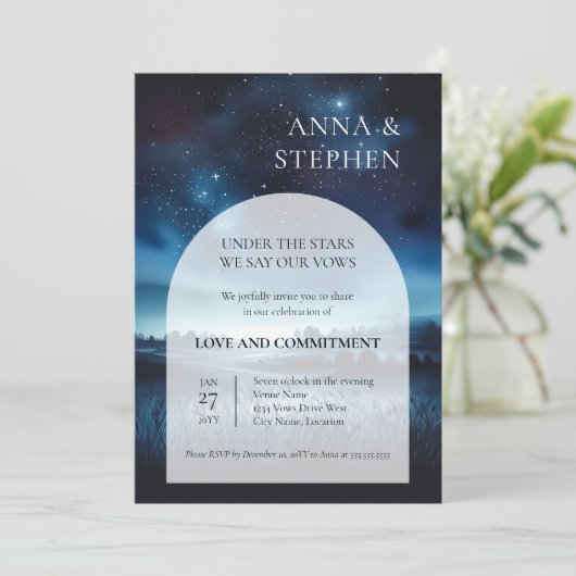 Onder de sterren ceremonie kaart (Staand voorkant)