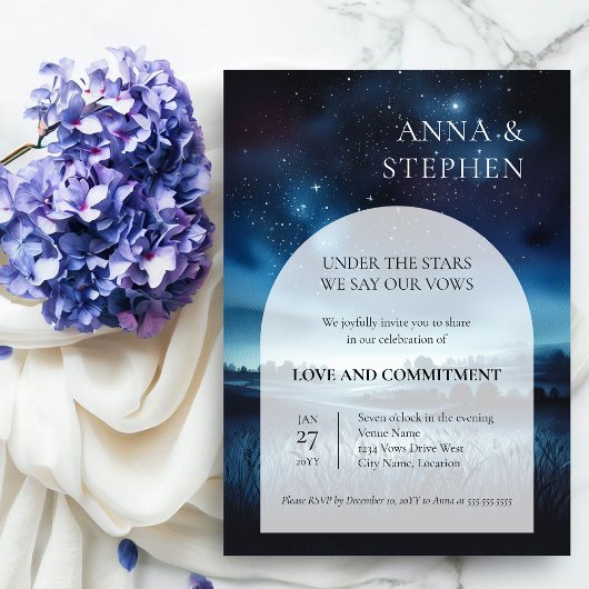 Onder de sterren ceremonie kaart