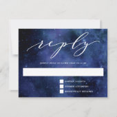 Onder de sterren Chic Space Astronomy Huwelijksant RSVP Kaartje (Voorkant)