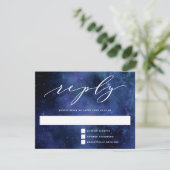 Onder de sterren Chic Space Astronomy Huwelijksant RSVP Kaartje (Staand voorkant)